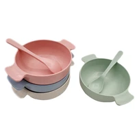 2pcsset baby feeding food tableware eco friendly toddle kids dishes child eating dinnerware anti hot training bowlspoon