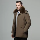 Новинка 2020, мужское зимнее пальто, Высококачественная Мужская куртка, ветрозащитная теплая парка с капюшоном, уличное длинное пуховое пальто с воротником из натурального меха