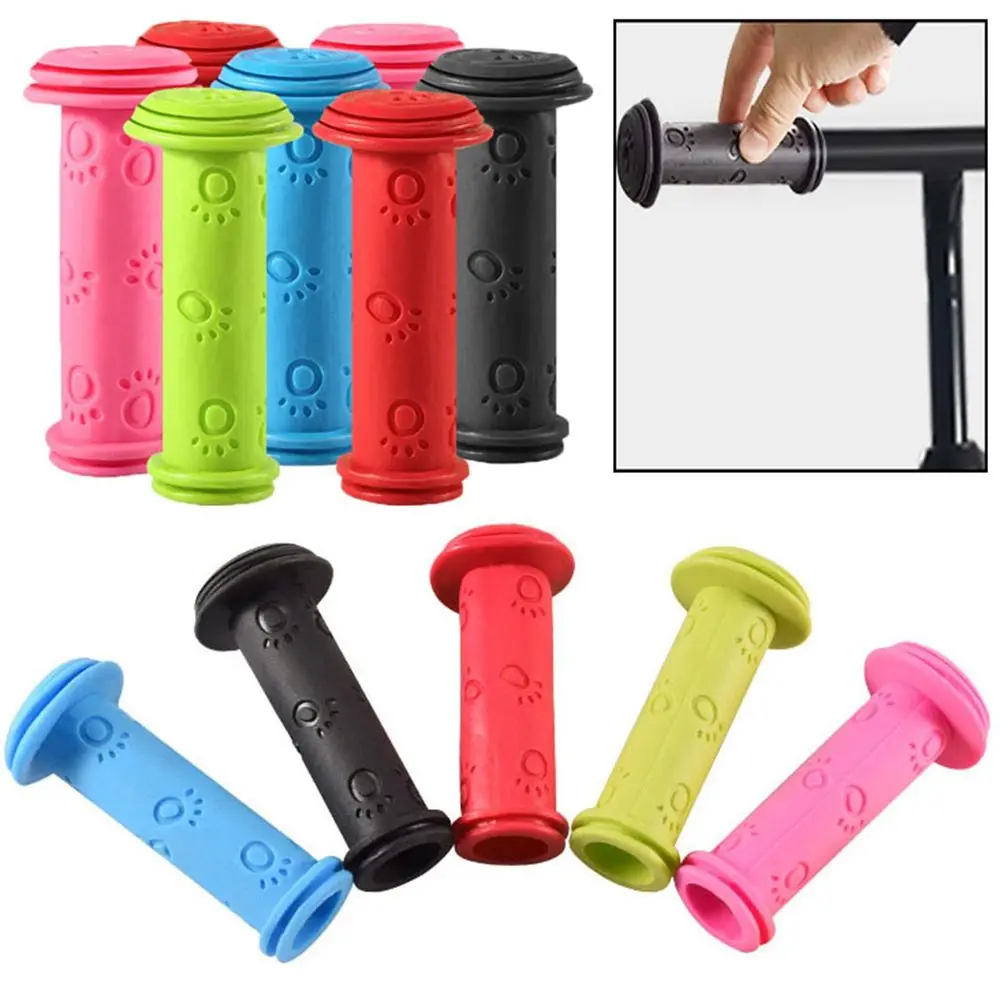 1Pair Rubber Grip Handle Handlebar Grips Colorful Blue Red A
