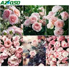 AZQSD 5D алмазов картина нового поступления розовое камни в форме ромба дрель Ремесленная поделка, алмазная вышивка цветы мозаика ручной работы