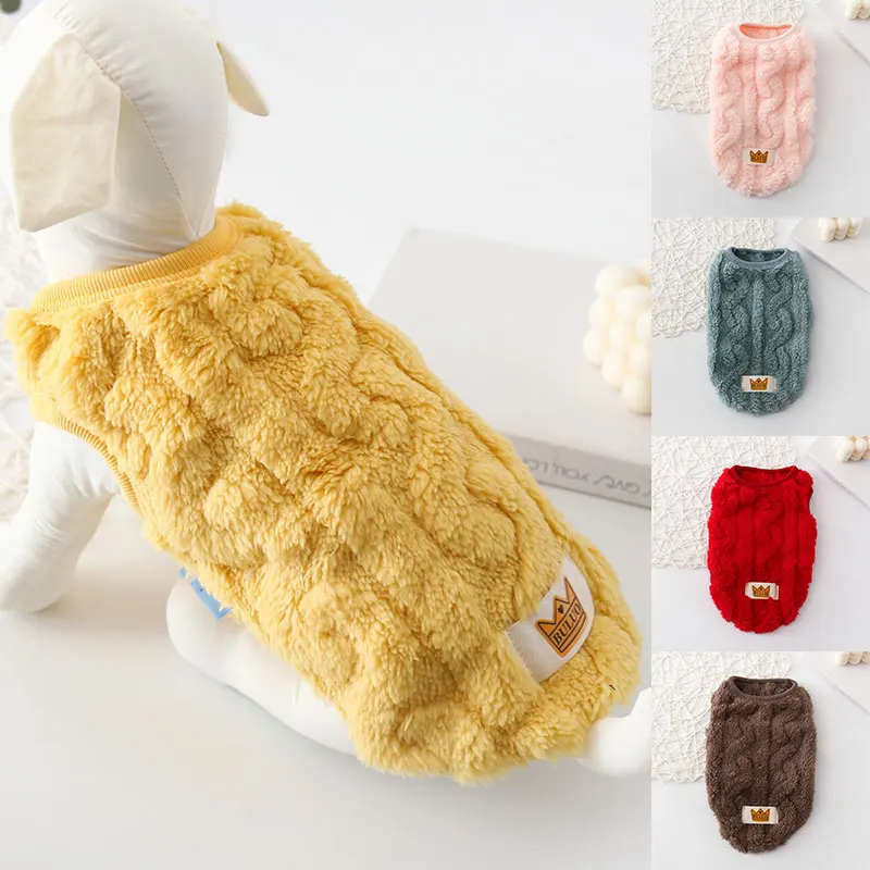

Coral Feece Pet Plush Vest Double-sided Puppy Kitten Coats Sweater for Small Medium Dogs Cats Warm Winter Outfit