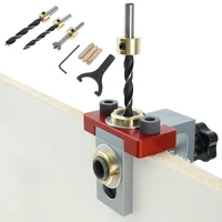 pocket hole drill jig adjustable woodworking punch locator hole punch positioner kit with 81015mm drill bit woodworking tool