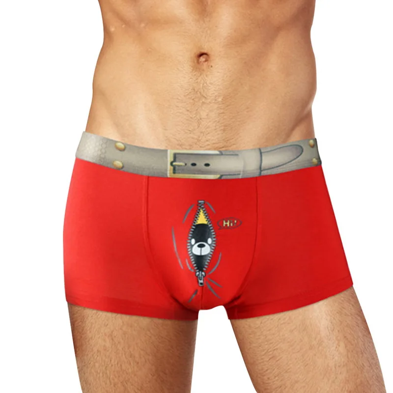 Laamei пикантные Для мужчин нижнее белье трусы-боксеры с рисунками из мультфильмов