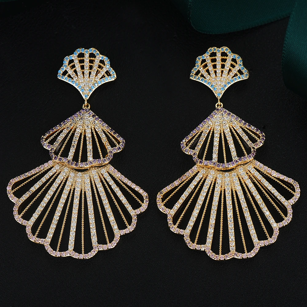 GODKI трендовые полые в виде ракушки большие серьги для женщин богемные