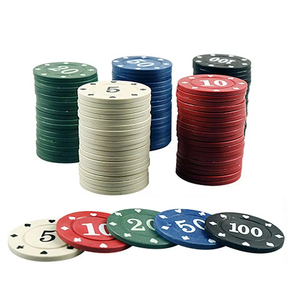 100Pcs Texas Poker Chip Counting Bingo Chips Sets Casino Entertainment Accessories For Cards Board Game | Спорт и развлечения