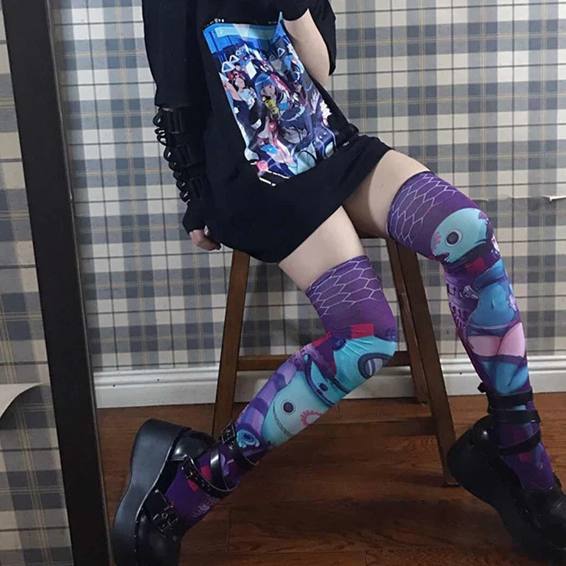 Носки для косплея Семь смертных грехов Гольфы с мультяшным принтом готические