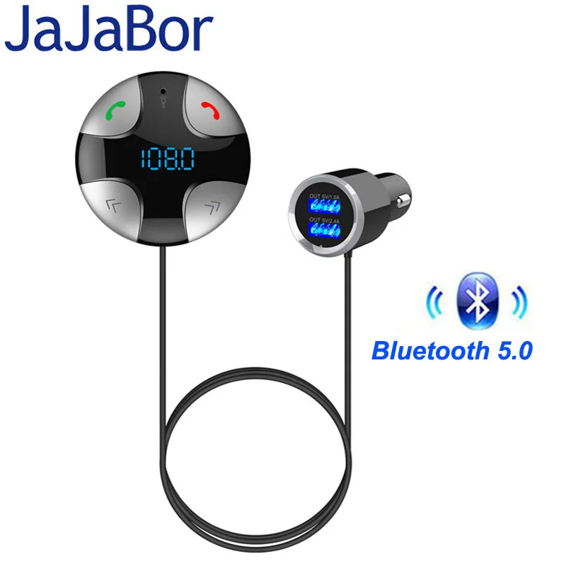 Автомобильный беспроводной fm передатчик JaJaBor с Bluetooth A2DP цифровой светодиодный mp3