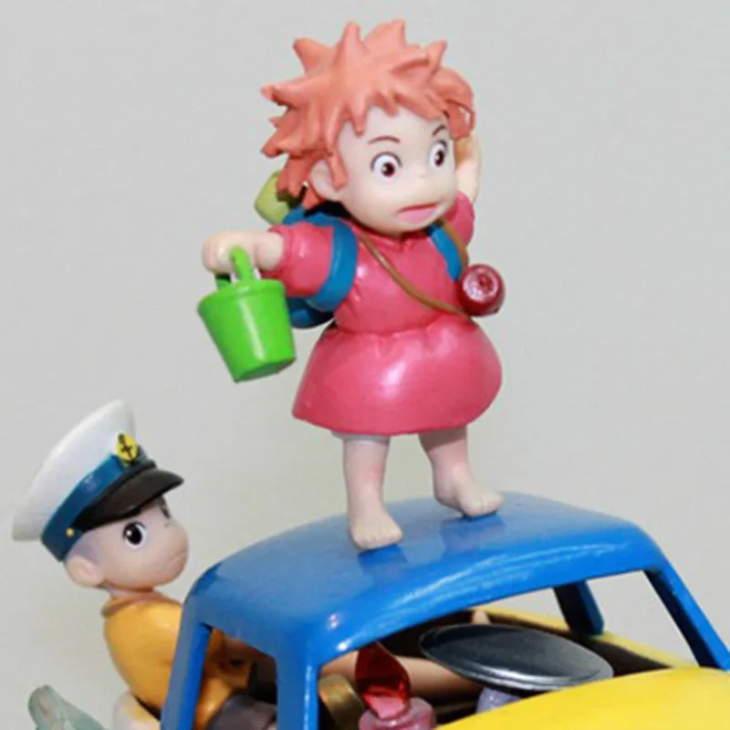 

2021 New Anime Ponyo On The Cliff PVC Action Figure Cartoon Ponyo With Boat Model Toys Collectible Figure Toys Kids Gifts