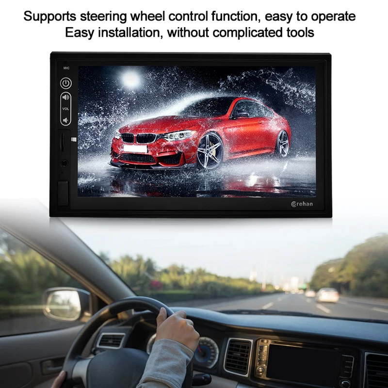 7 дюймов 2 Din четырехъядерный Android 9 1 автомобильный MP5 плеер HD GPS навигация Радио