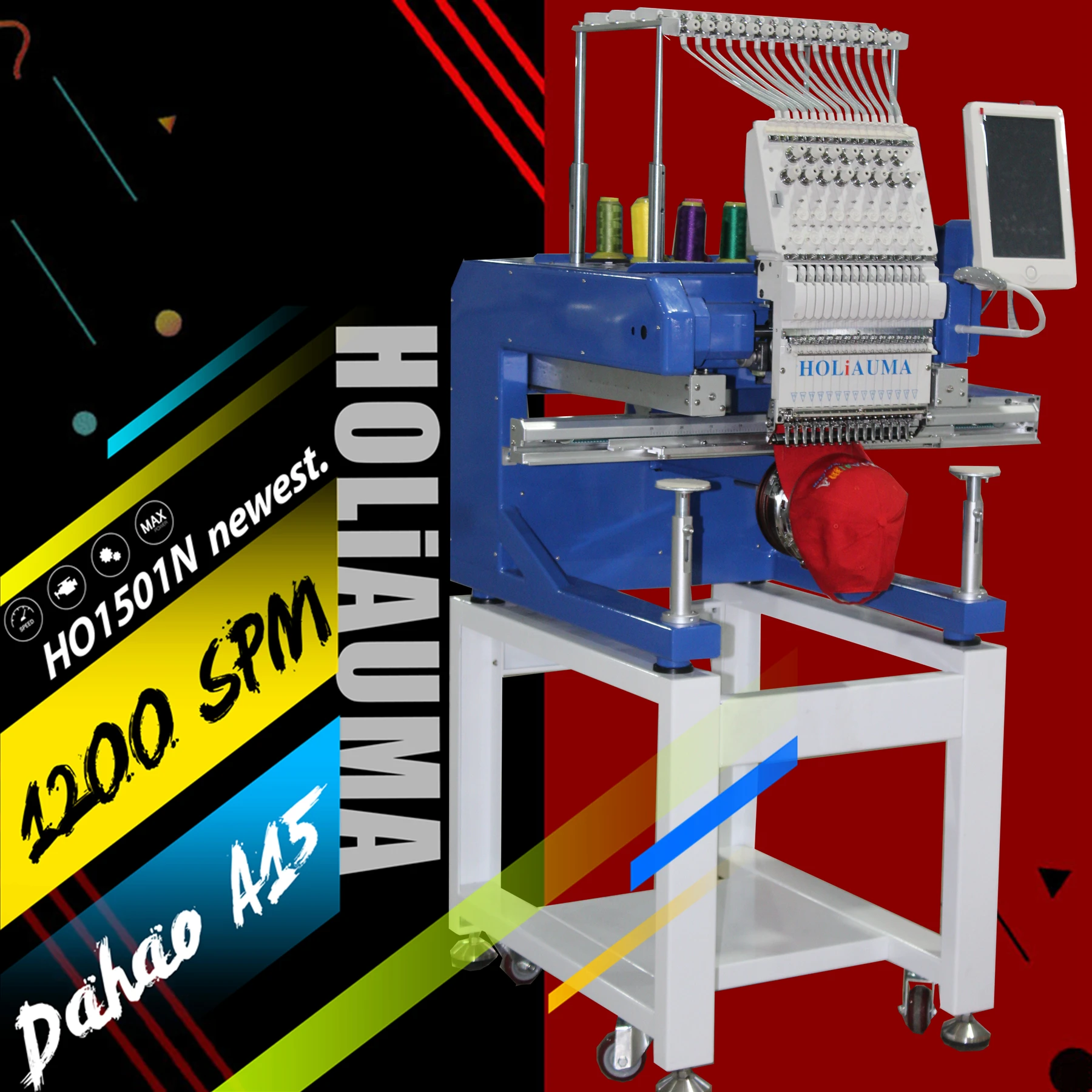 HO1501N 1 головка tajima 15 игл вышивальная машина holiauma для кепки плоская футболка