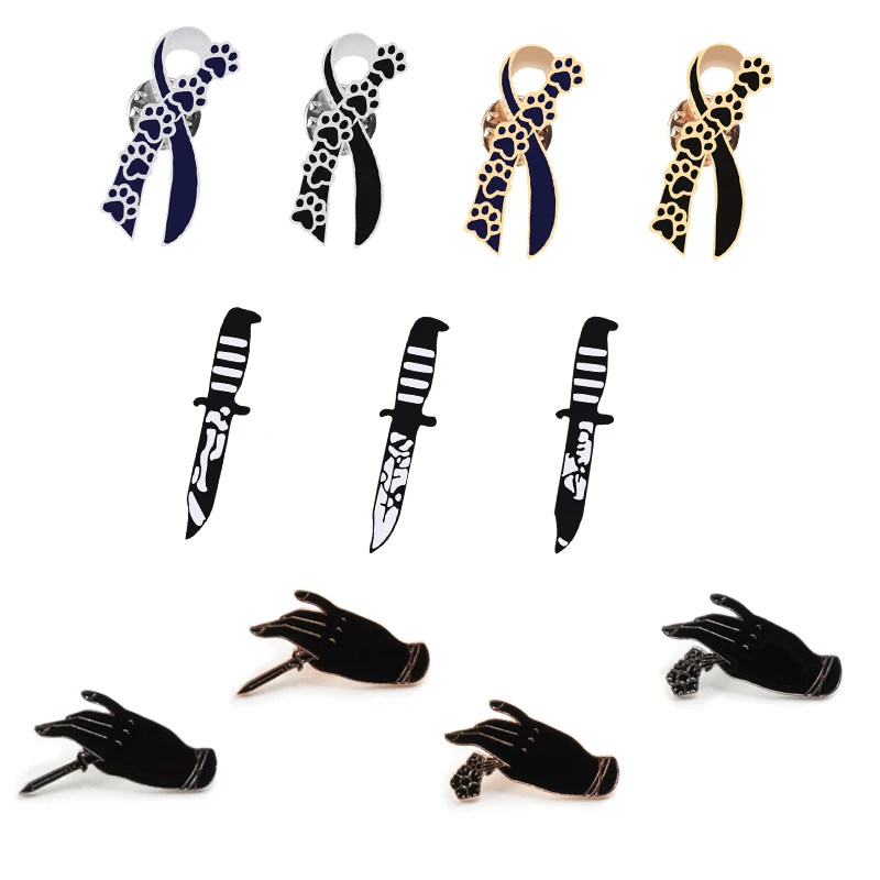 Коллекция булавок в стиле панк с темными лацканами ручной кинжал броши для