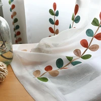 window tulle rural color embroidery window tulle for living room and for bedroom study curtain