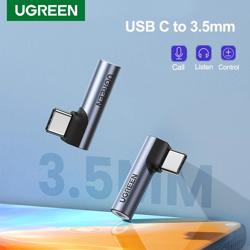 

Ugreen Тип USB C на 3,5 мм разъем адаптера аудио адаптер для наушников для Xiaomi Mi 11 Huawei P30 MatePad Pro конвертер для наушников 3,5 мм
