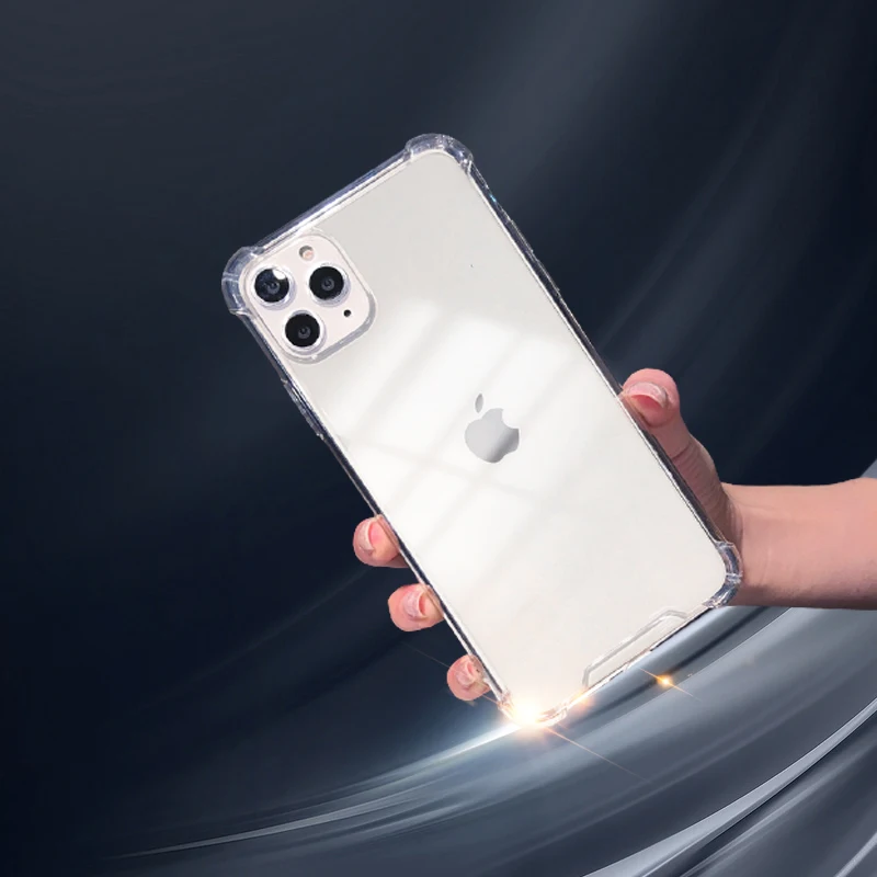 Чехол для iPhone 13 12 mini 11 Pro Max XR XS 6S 7 8 Plus прозрачный противоударный силиконовый