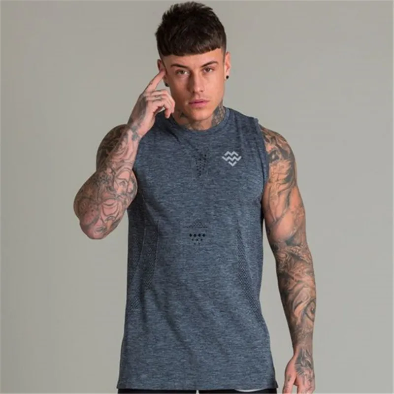 Новинка 2019 спортивные майки для бодибилдинга мужские эластичные бега с круглым