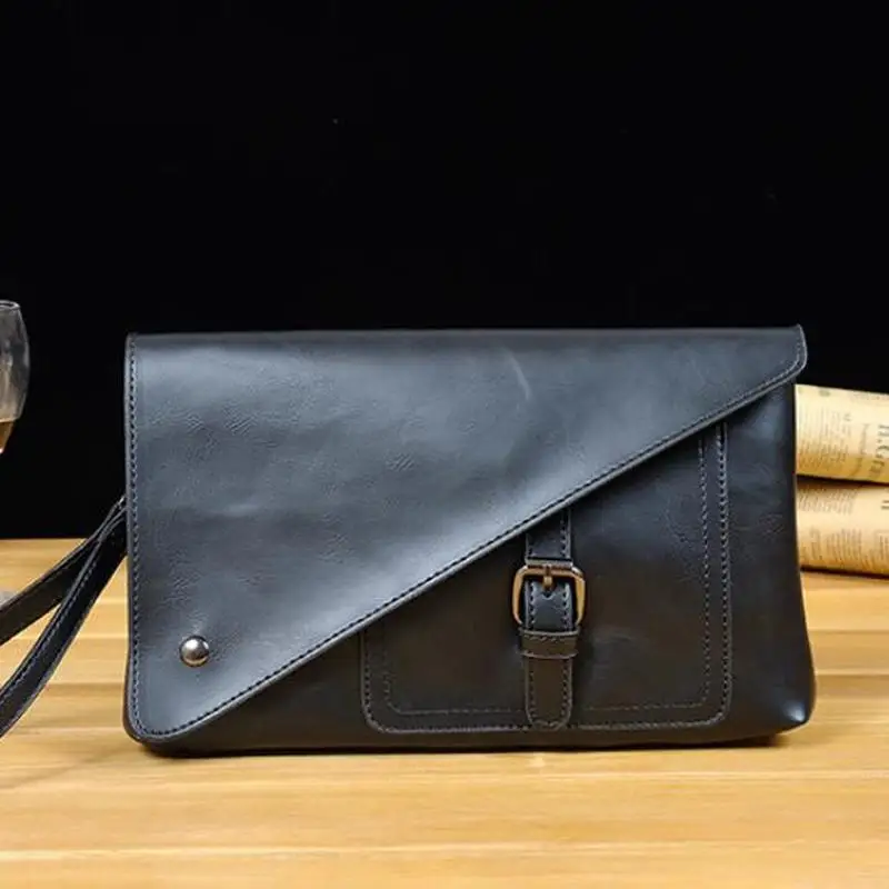 

Borsetta Uomo 2021 Designer Side Bag Men Crazy Horse Leather Phone Wallet Retro Envelope Clutch Small Hand Bag For Men Pouch Bag