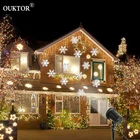 Водонепроницаемый движущийся снег лазерный проектор лампы снежинки светодиодный сценический свет для Рождества Новый Год Вечерние светильник садовый светильник