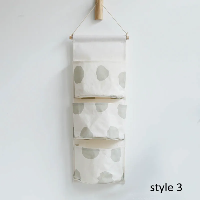 style 3 Шкаф контейнер хлопок белье 1 шт. в скандинавском стиле настенный мешок для хранения мелочей Органайзер портативный - Цвет: style 3