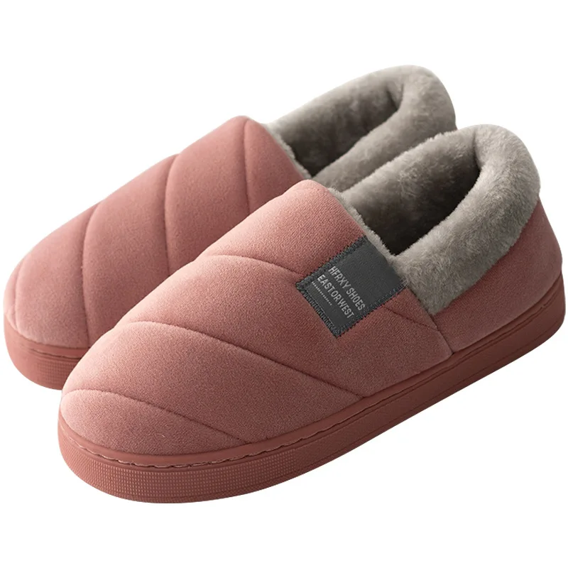 Men Women Indoor Slippers Winter Soft Warm Home Slippers Short Plush Home Non-slip Warm Couple shoes Men Large Size 36-47