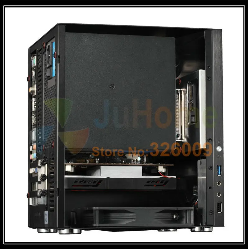 Jonsbo C2 Black C2BK, HTPC ITX мини Чехол для компьютера из алюминия, поддержка 3,5 ''HDD, USB3.0, домашний кинотеатр компьютер, другие C3 V4
