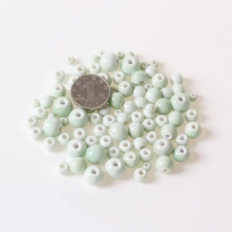 

6mm 8mm 10mm 12mm China Ceramic Beads Yoga handmade Procelain Round Loose Spacer bead for jewelry Bracelet making