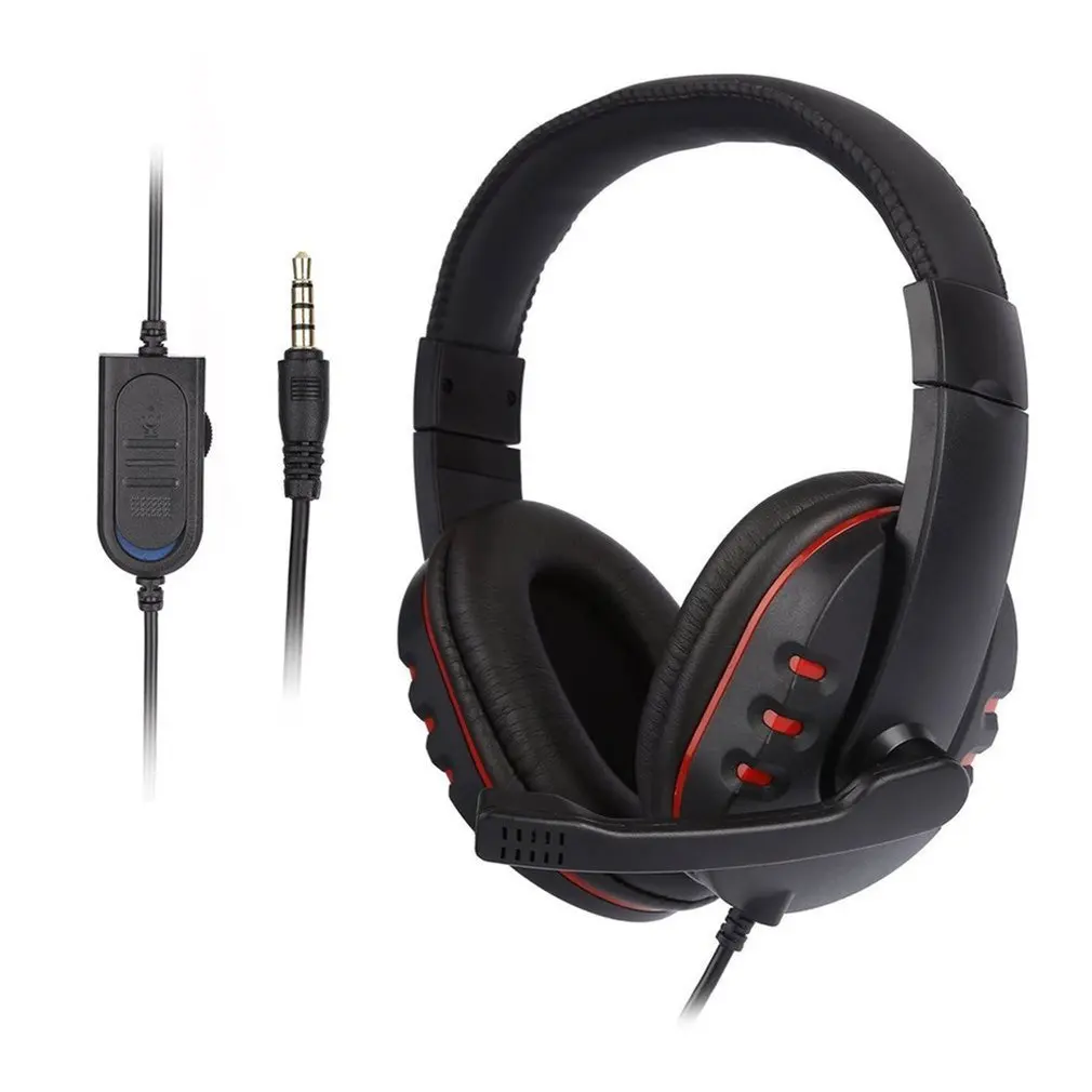 

3.5mm Jack Wired Headband Headphone Noise Canceling Stereo Earphone With Microphone 2M Cable For PS3 / PS4 PC Gaming Headset