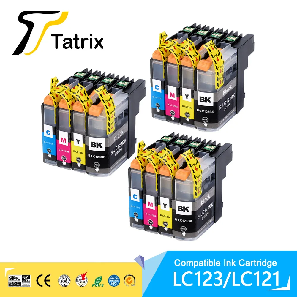 Cartucho de Tinta Brother Printer Compatível para Mfc-j4510dw Mfc-j4610dw Lc121 Mfc-j4410dw Mfc-j4710dw
