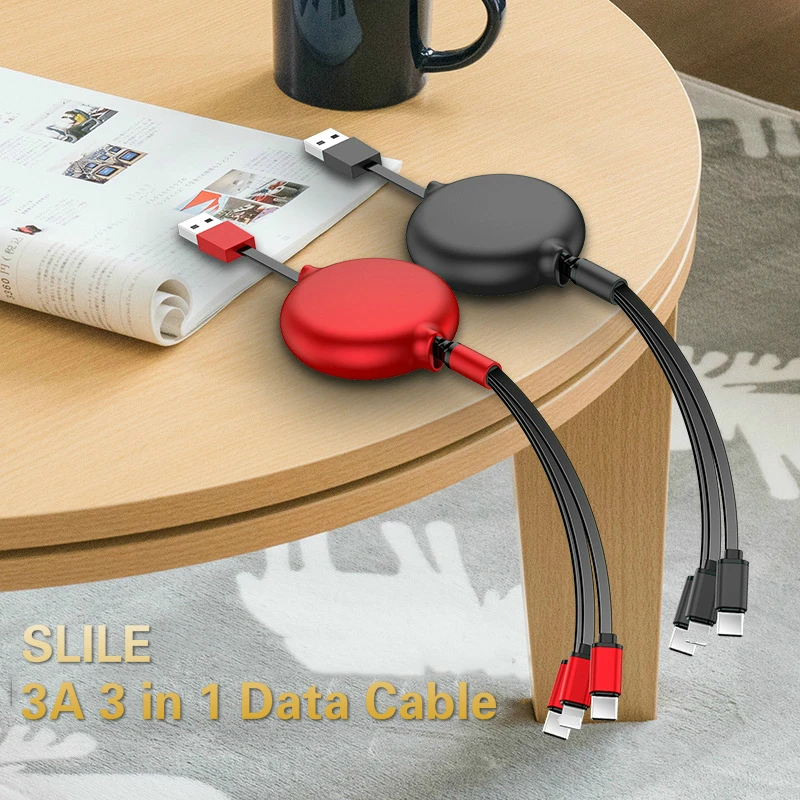 SLILE high end кабель для передачи данных 3 в 1 мобильный телефон зарядки осветительный