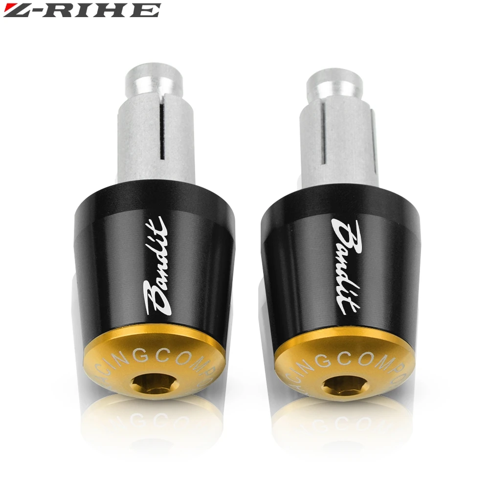 Black Gold Для SUZUKI GSF 250 600 600S 650 650S 650N 1200 1250 Bandit 650S мотоцикл 7/" 22 мм рукоятки «Грипсы» Торцевая крышка - Цвет: Black Gold