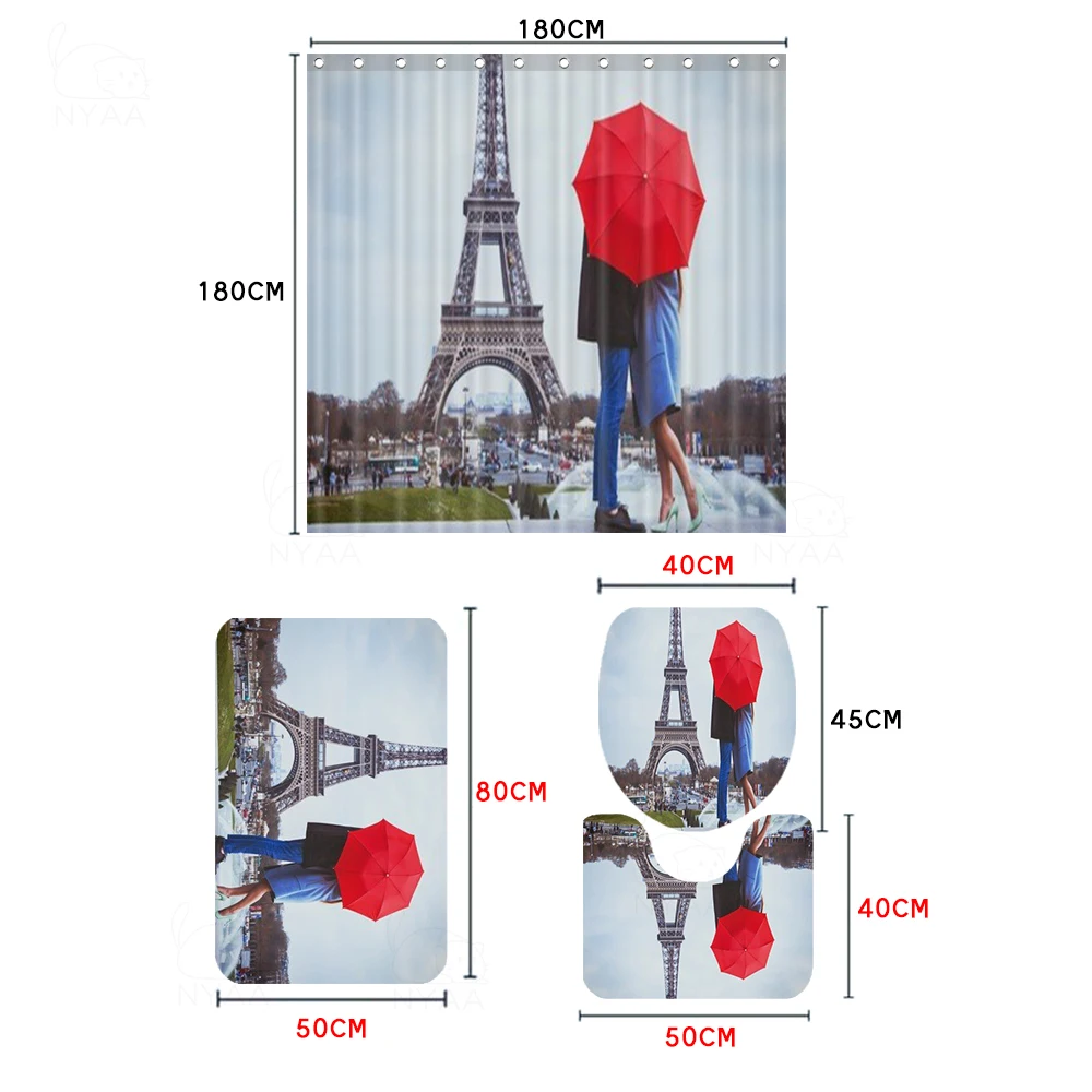 Занавеска для душа NYAA Классическая занавеска ванной/туалета с 12 крючками Осенний