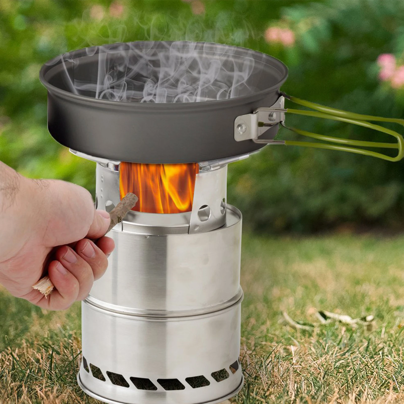 

Camping Wood Stove Split Barbecue Stove Portable Gas Firewood Burners Backpacking Furnace Outdoor Picnic Cooking Stove