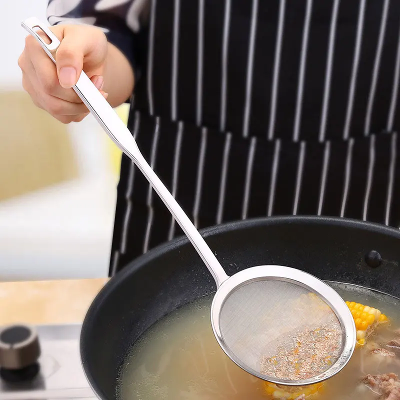 Ложка для жира из нержавеющей стали тонкое Сетчатое пищевое ситечко смазки