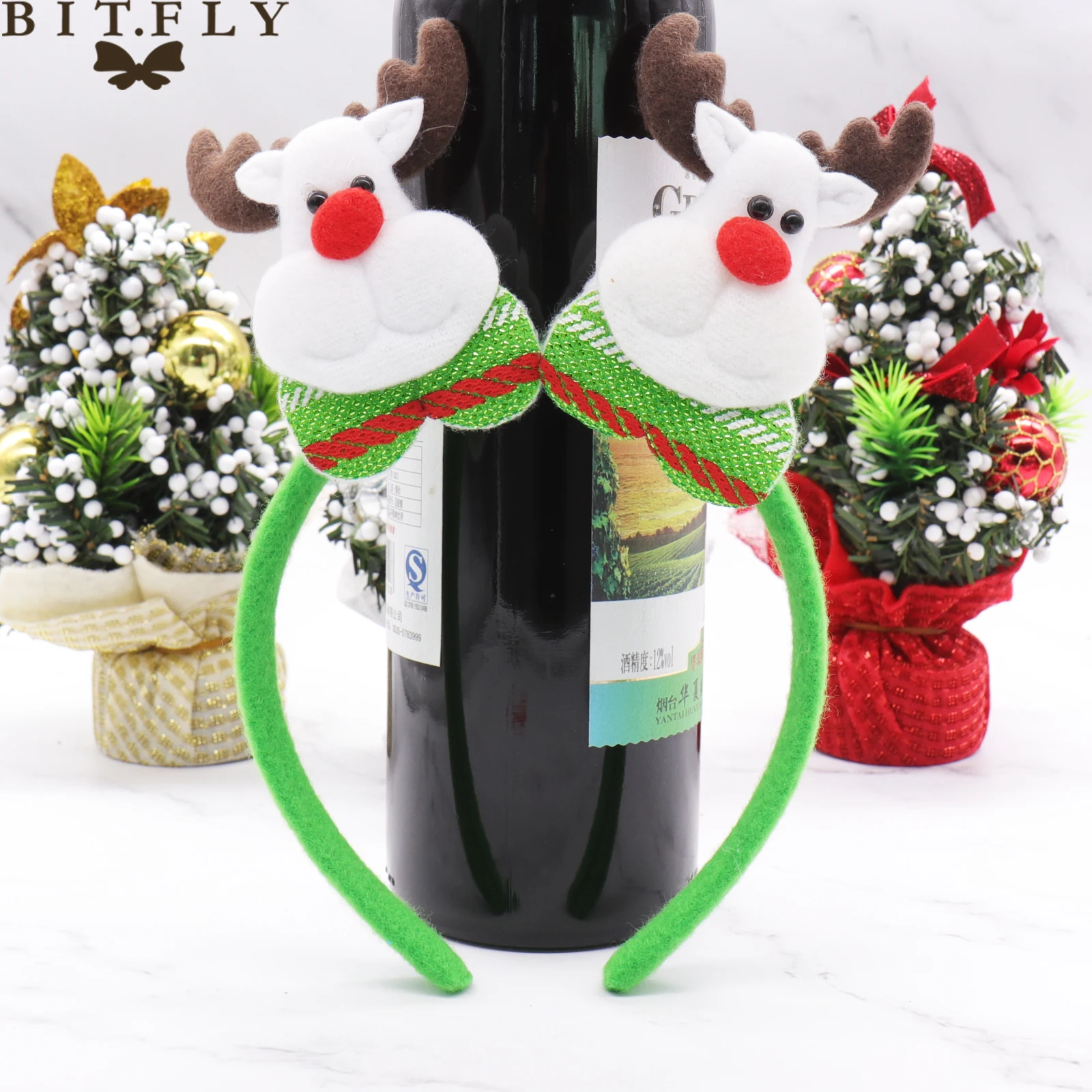 BIT.FLY Christmas Decoration Glow Headband Santa Claus Elk Child Lovely Gift noel Party Supply Headdress New Year |