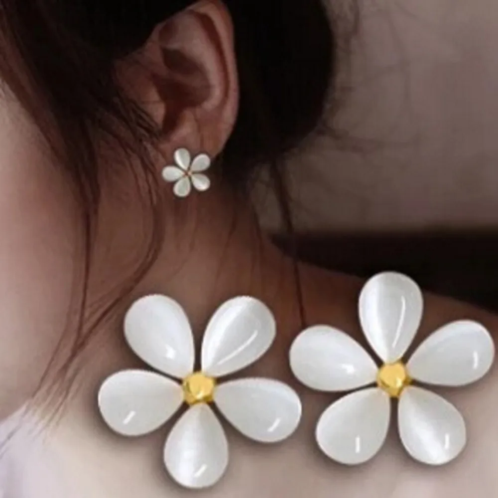 Flower Ear Nail Pure White Cherry A Birthday Valentine Jewelry Gift Pendientes de mujer FJSL | Украшения и аксессуары