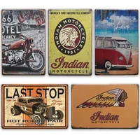 new motorcycle indian metal wall art tin sign plaque metal vintage garage home decor retro route 66 car iron painting decoration