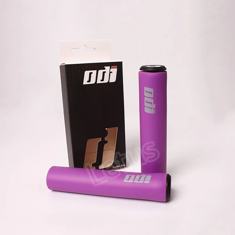 Purple 1 Pair ODI Упоры для рук на руль велосипеда MTB велосипед силиконовая рукоятка ручки противоскользящие амортизирующие мягкие горные ручка велосипедного руля Аксессуары для велосипеда - Цвет: Purple 1 Pair