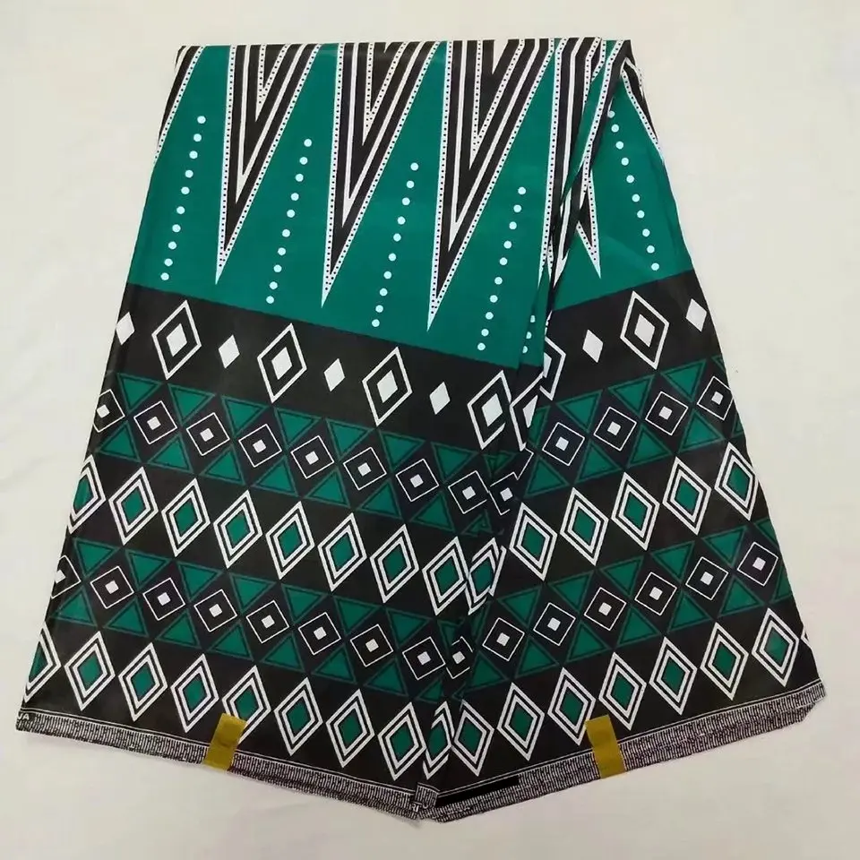 

6Yards african cotton fabrics wax printing fabric for dress High quality ankara batik fabrics Green NAW-40