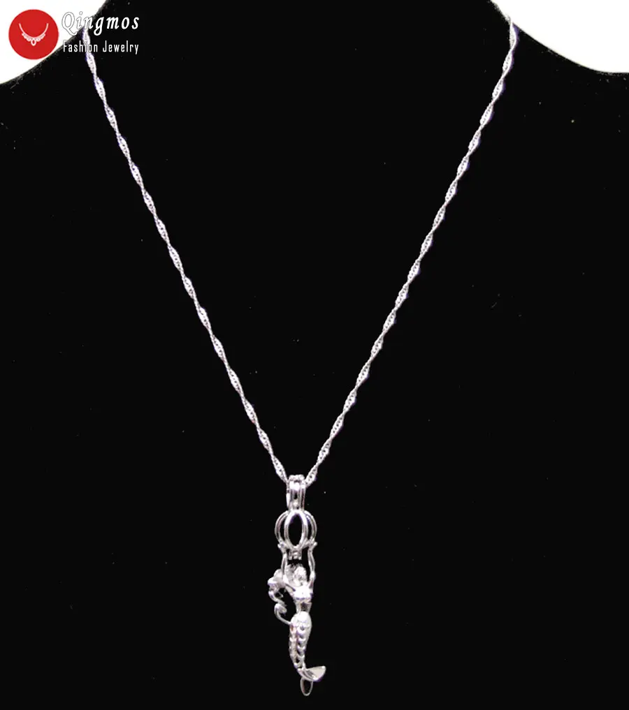 Женские кулоны Qingmos Love Pearl 10*50 мм в форме Русалочки с держателем из жемчуга
