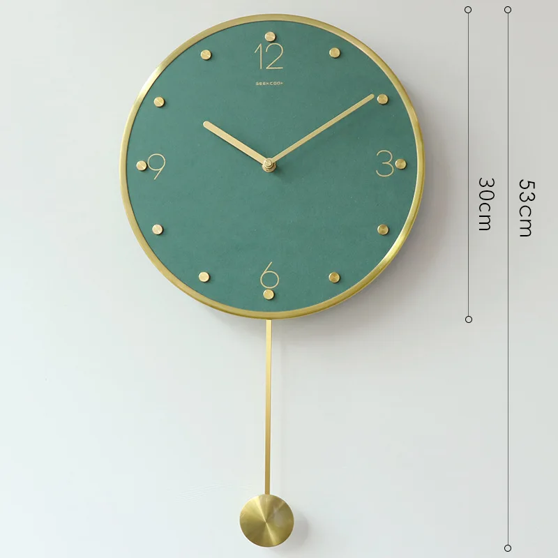 

12 Inch Creative Metal Frame Mute Swingable Wall Clock Room Office Store Home Decor Battery Operated Silent Light Luxury Clocks
