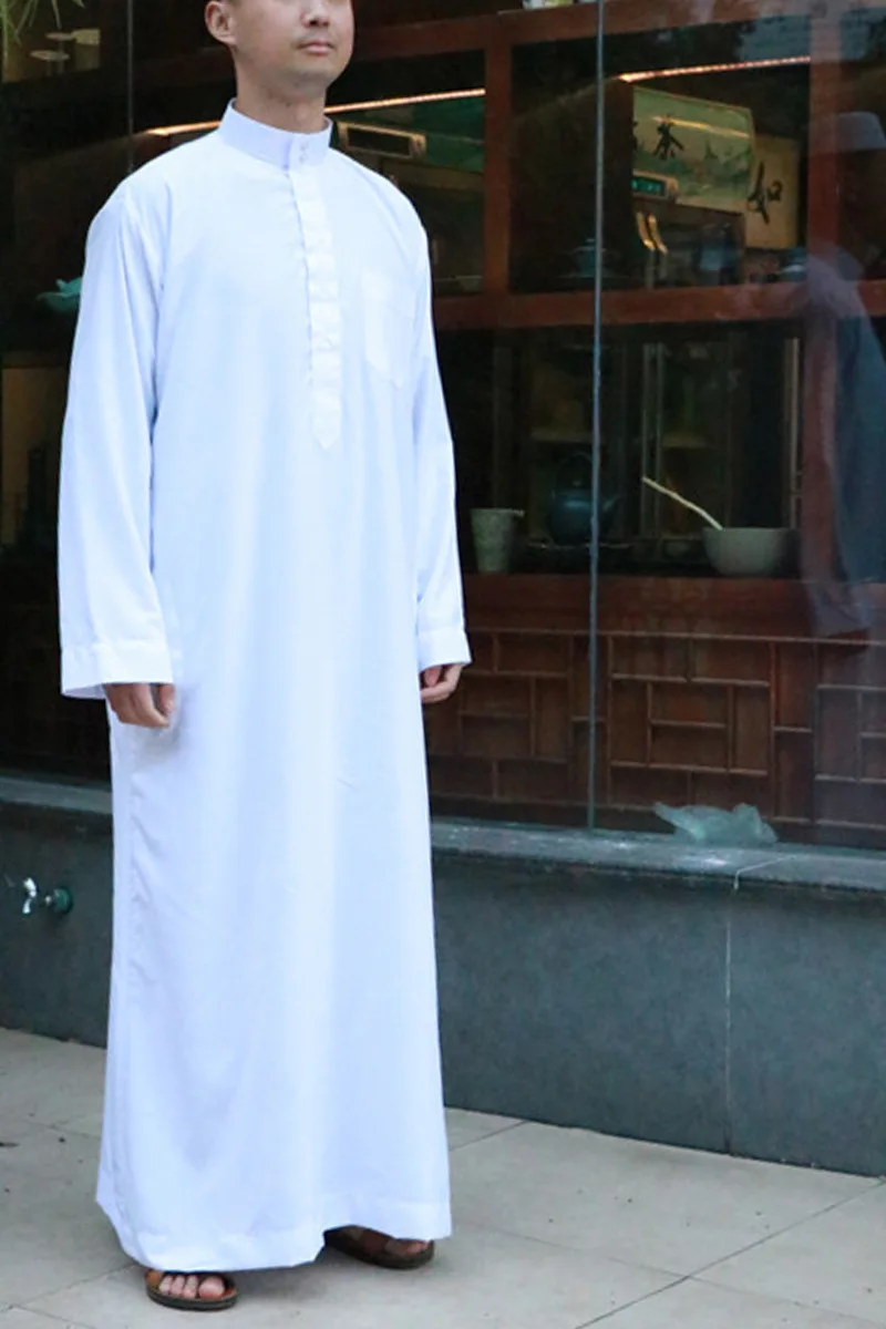 

Ropa islmica rabe para hombre, ropa de Jubba, Thobe musulmn, Djellaba, qami, Arabia Saudita, blanco