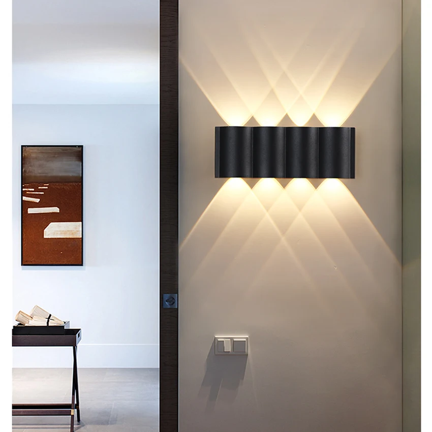 

Светодиодный открытая терраса настенный светильник Водонепроницаемый Алюминий настенный светильник с крыльцо коридор лестница бра Крыты...