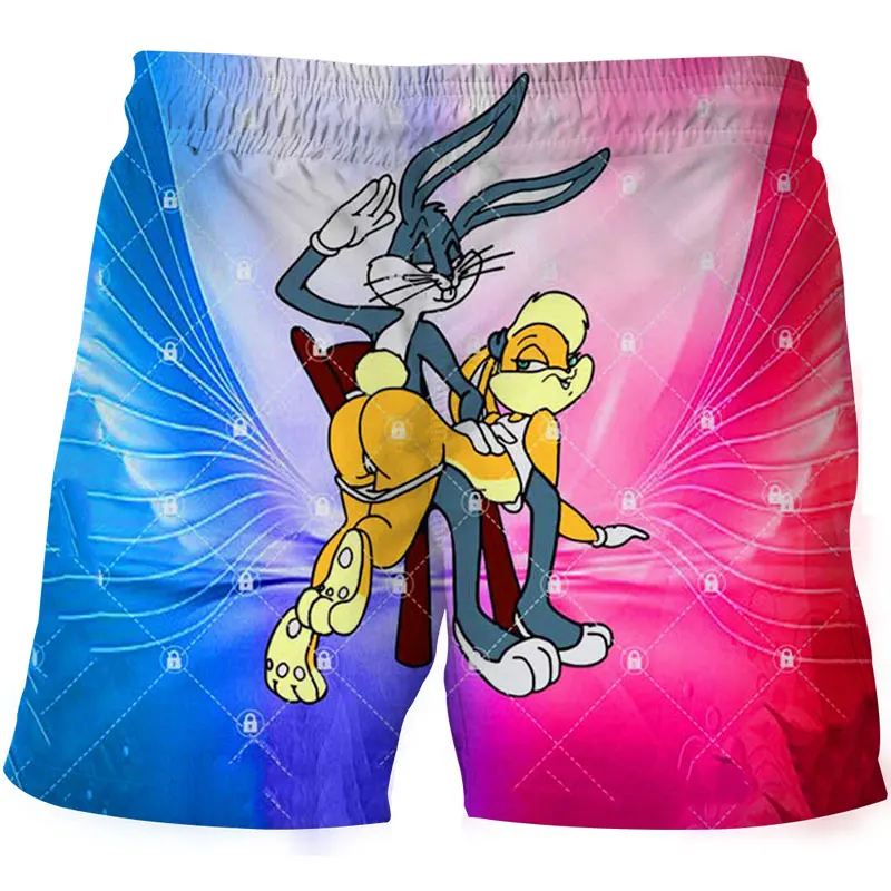 

Bing Children's Swimming Trunks Cartoon Anime Printed Boys/Girls Funny Harajuku Beach Shorts 3D Kids Summer Casual Shorts 4-14Y
