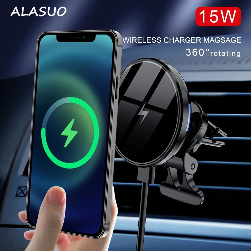 

15W Qi Fast Magnetic Car Wireless Charger For iPhone 12 / 12 pro max Wireless Charging Car Phone Holder Built In Strong Magnet