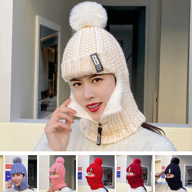Women Wool Knitted Hat Ski Hat Sets Knitted Wool Hat Scarf Cap Winter Warm Windproof Knit Free Size Women Outdoor Scarf naturehike outdoor camping winter cap windproof warm tourism women men winter feece hat ski cap with free mask nh18m006 z