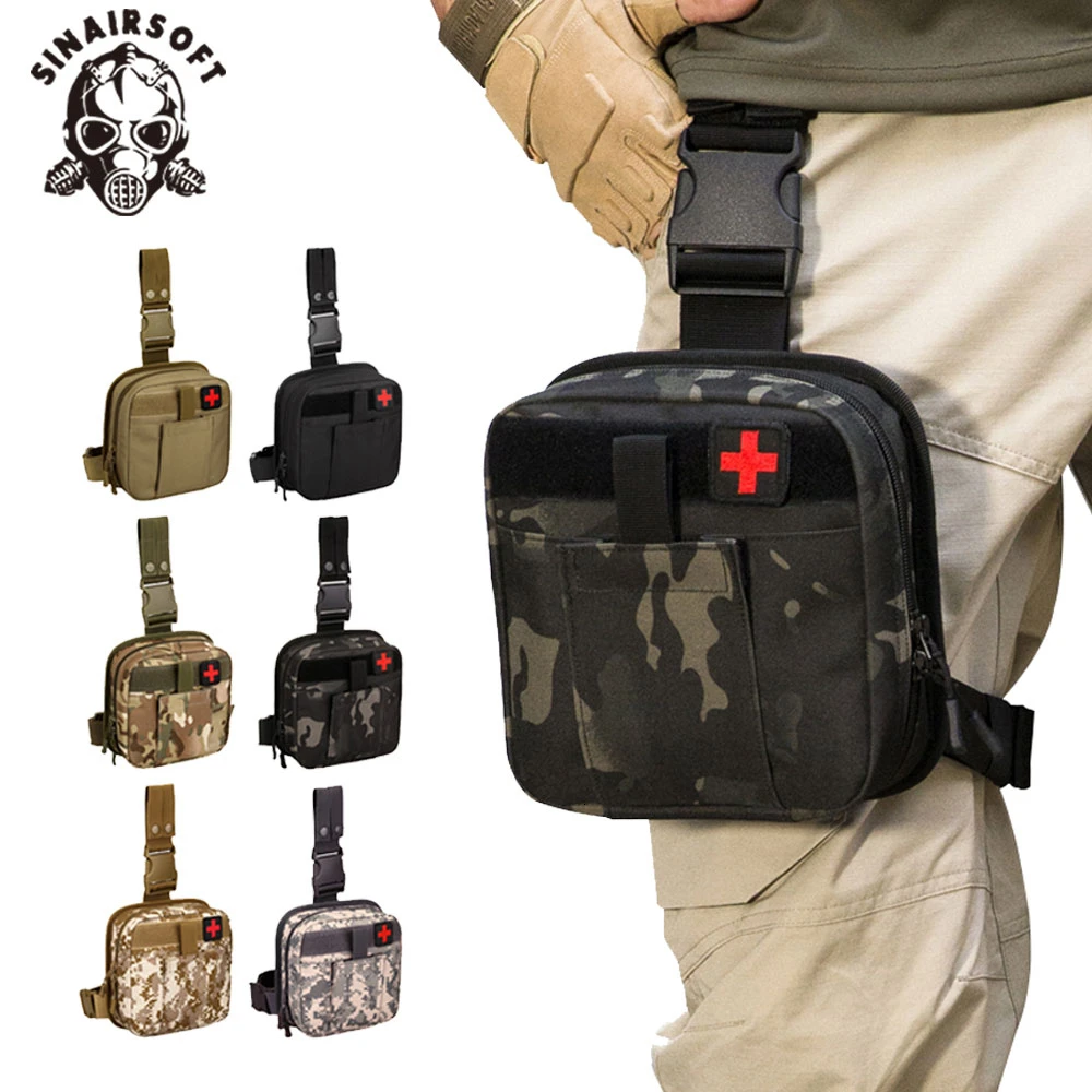 Tactical Leg pouch West bag Waterproof Military Molle system First Aid Set Medical Pouch Hiking Hunting Trekking Bag | Спорт и