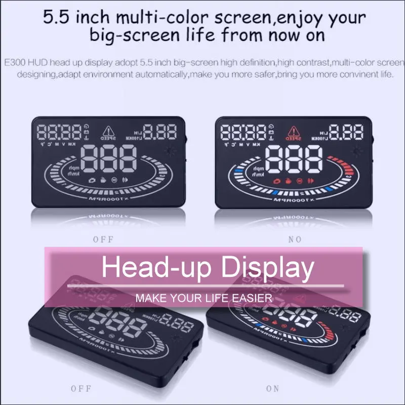 

Car HUD Head Up Display For Peugeot 607 806 807 Auto Accessories OBD/OBD2/OBDII Safe Driving Screen Plug And Play Film
