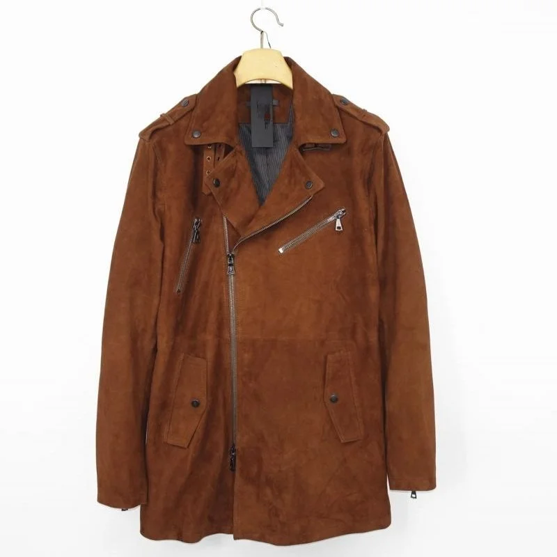 

Мужская кожаная куртка, мотоциклетная куртка из натуральной кожи, мужская куртка на молнии 100%