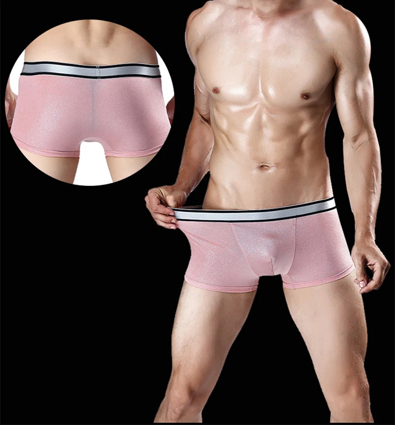 6 цветов дышащее Мужское нижнее белье из ледяного шелка горячее сексуальное