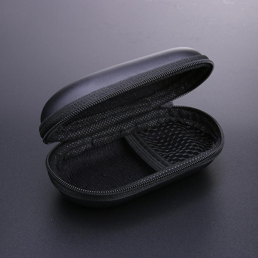 

Black Elliptical PU EVA Case Cellphone Headset Earphone Cable Storage MP3 MP4 Headphone Box Protection Package