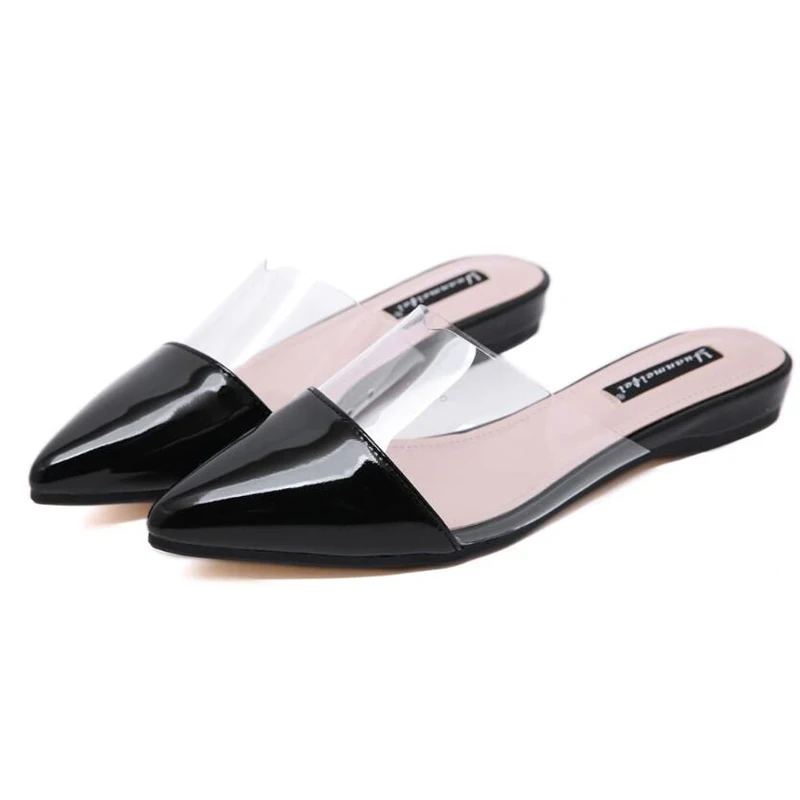 

mules slippers heels Beach shoes Flat Slippers Ladies Beach Slides Soft Slide on Female Flip Flops transparent shoes YMB164